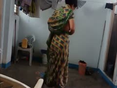While undressing, an Indian amateur amateur wife was seen on hidden camera.